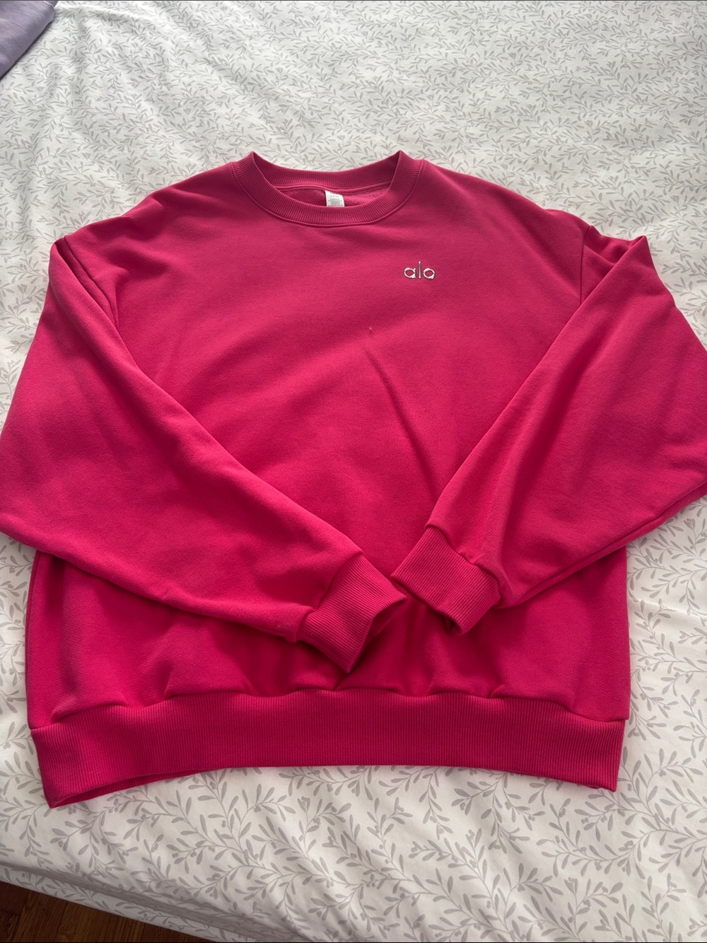ALO Yoga Men's Crewneck Sweatshirt - Fuchsia Pink